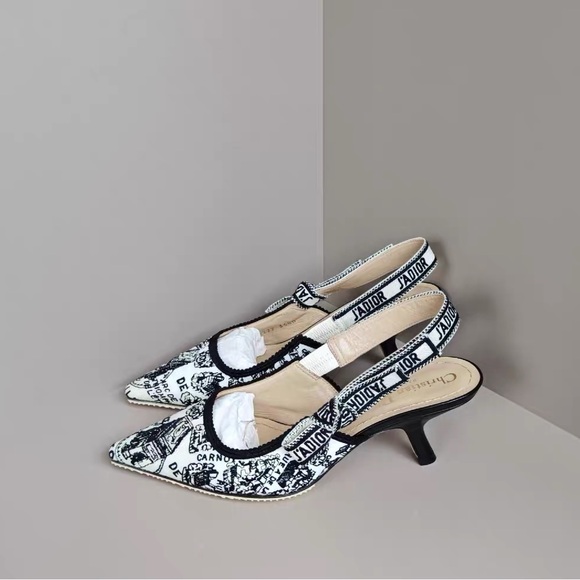 Dior Shoes - Authentic Dior Black and White Patterned Heels